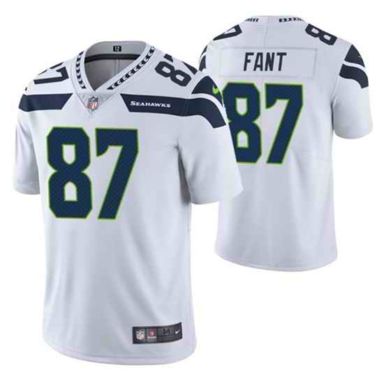 Men Seattle Seahawks 87 Noah Fant White Vapor Untouchable Limited Stitched Jersey